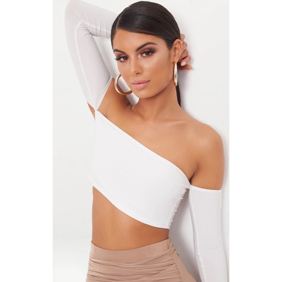 PrettyLittleThing Tops - NWT PrettyLittleThing Bardot Slinky OTS Crop Top 8